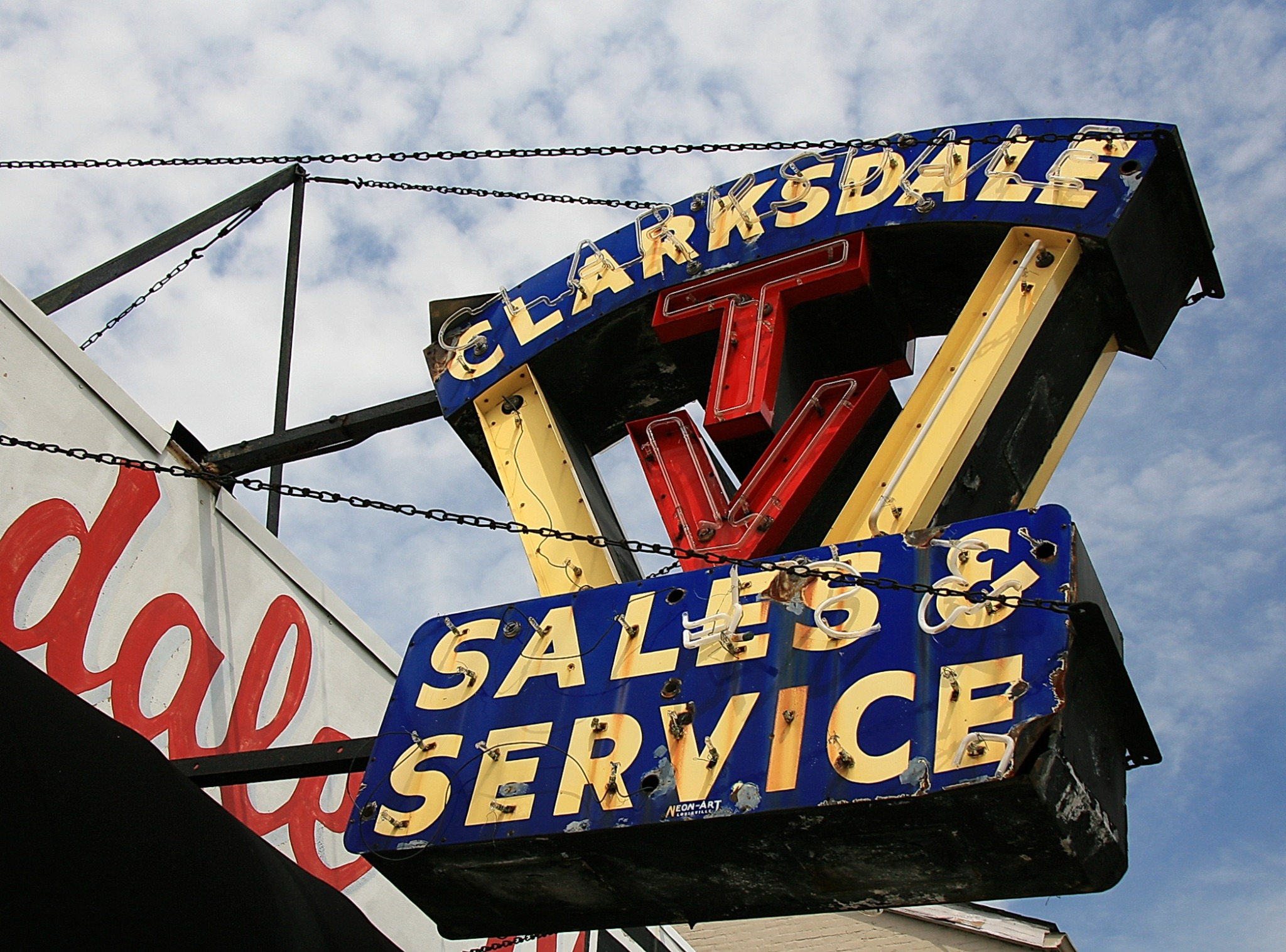 Clarksdale TV Sales & Service storefront sign in Louisville
